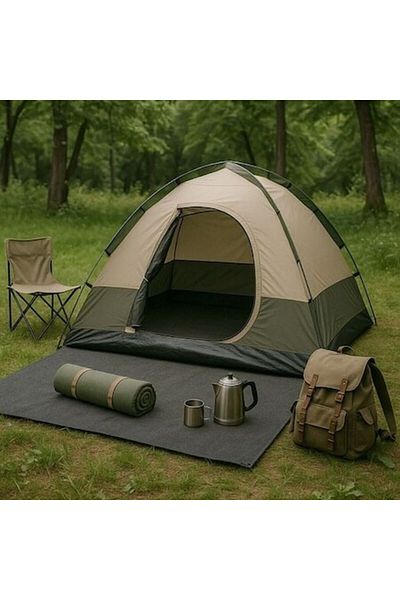 AVA Covoraș de intrare pentru camping, gri - 3x2,5m (200g/m²)