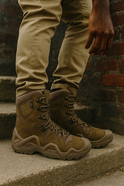 URBANMOTION Men's Waterproof Military Boots – Tactical Outdoor High Ankle Anti-Slip Sole Boots