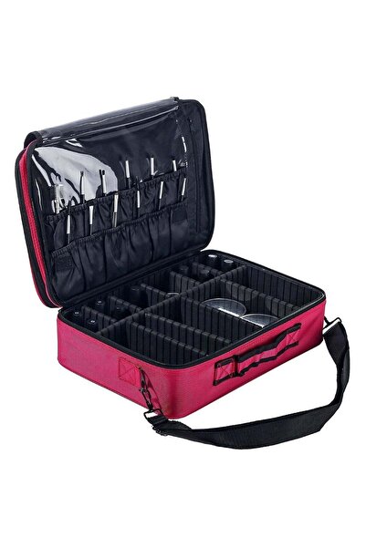 huitich حقيبة مكياج محمولة كبيرة السعة ومتعددة الطبقات لتنظيم مستحضرات التجميل لفناني المكياج وخبراء التجميل