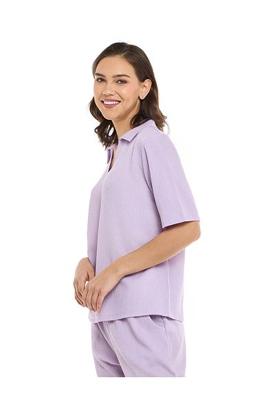 R&B WB TXTRD COLLAR TOP 8-18