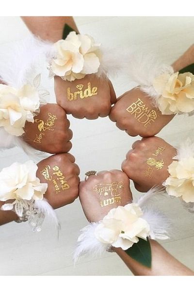 CANSIN 12 Pack Gold Bride to Be Tattoo