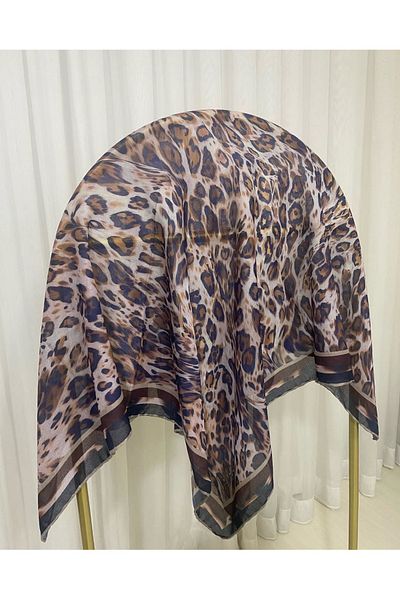 locella Leopard Pattern Cotton Scarf