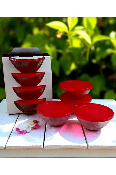 ariana sytle 4-Piece Glass Storage Set with Lid