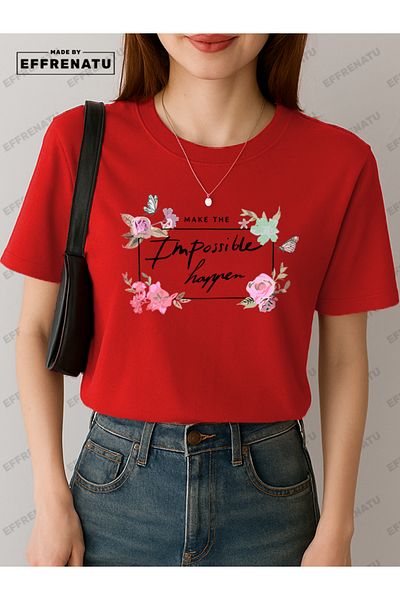 EFFRENATU Plus Size Floral Print T-Shirt for Women, in Distinctive Colors