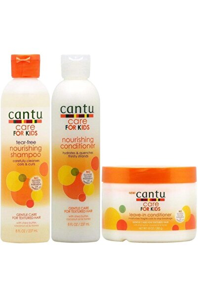 Cantu مجموعة شامبو وبلسم مغذي وبلسم يُترك على الشعر من كير فور كيدز