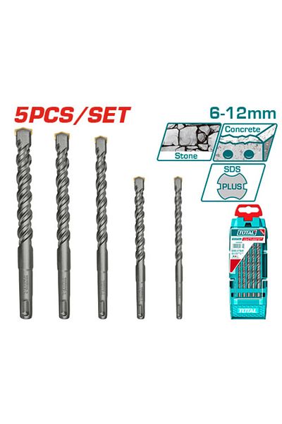 TOTAL 5pcs/set Sds Plus Drill Bit Set Total Tac190501