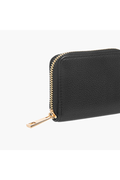 Flora Bella by Shoexpress Textured Wallet with Zip Around Closure - W 11 x H 7 x D 2.5 cm