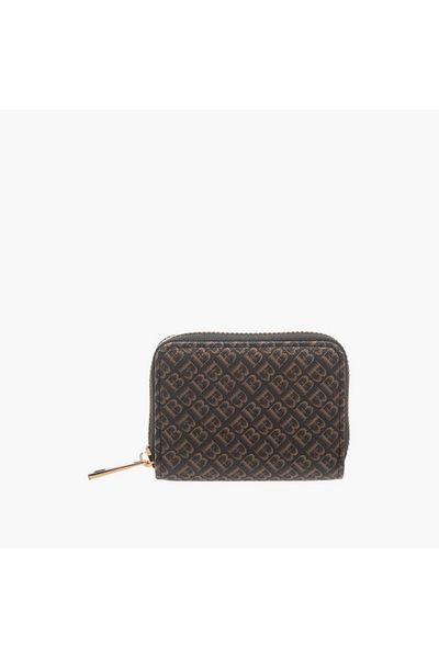 Flora Bella by Shoexpress Monogram Print Wallet with Zip Around Closure