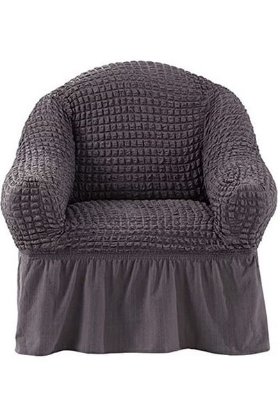 rexa One Seater Sofa Cover – Stretchable Grey Slipcover (60 x 80 x 80 cm)