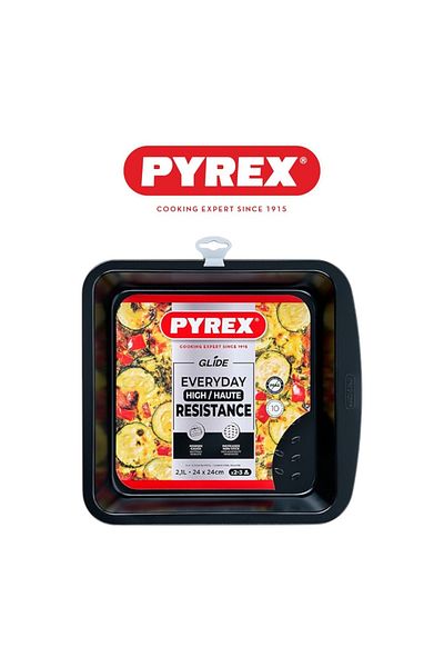 Pyrex Glide Non-Stick Roaster Square 24cm – PFAS-Free 2.1L Baking Dish for Everyday Oven Cooking