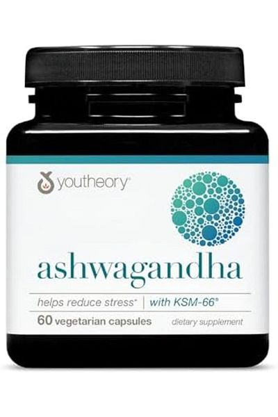 Youtheory Ashwagandha 7200 mg Per Serving, with Clinically Proven KSM-66 and Ginger