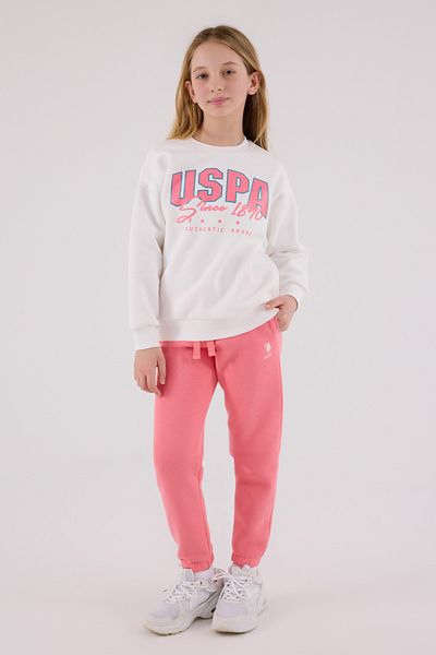 U.S. Polo Assn. Licensed Girls' Top and Bottom 2 Piece Tracksuit Set