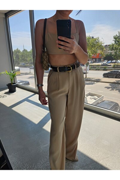 A17 Studio BEJ RENGİ PALAZZO PANTOLON