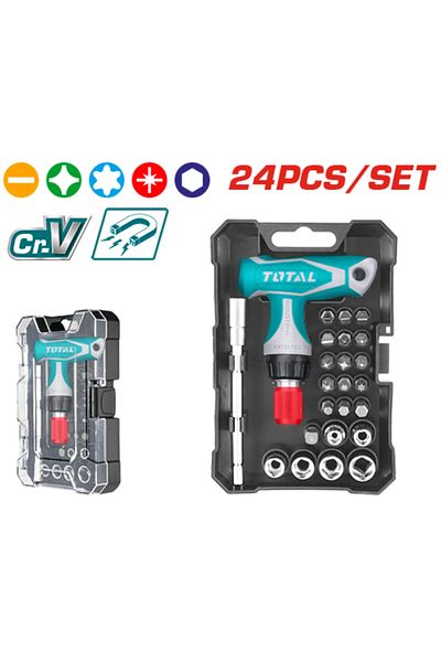 TOTAL Total Tacsd30186 24pcs/set Screwdriver Set