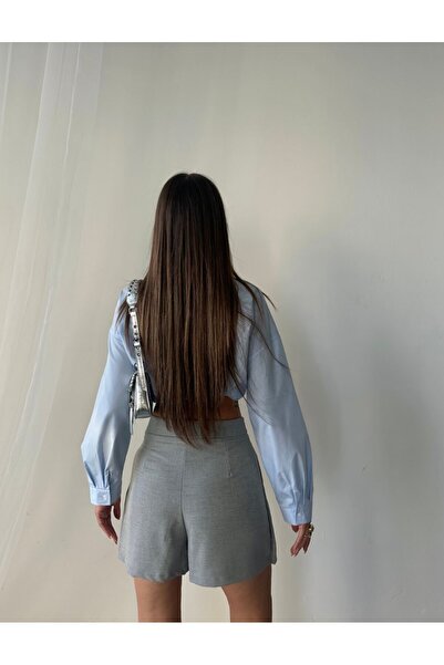 Mars Çift Yırtmaçlı Dokuma Şort Etek