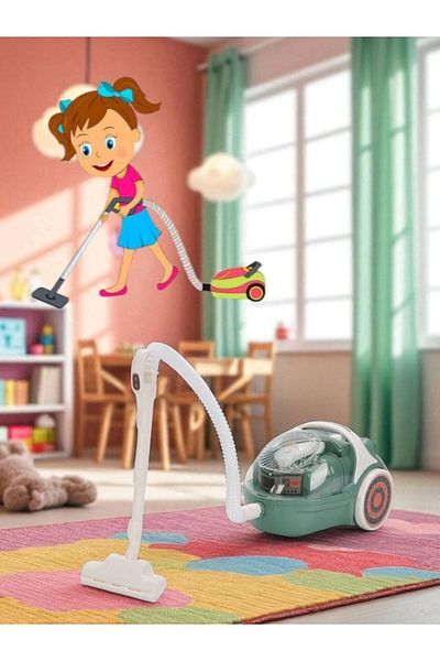 BYCEGU 48979 Sound and Light Little Ladies House Cleaning Toy Broom from Mini Household Appliances