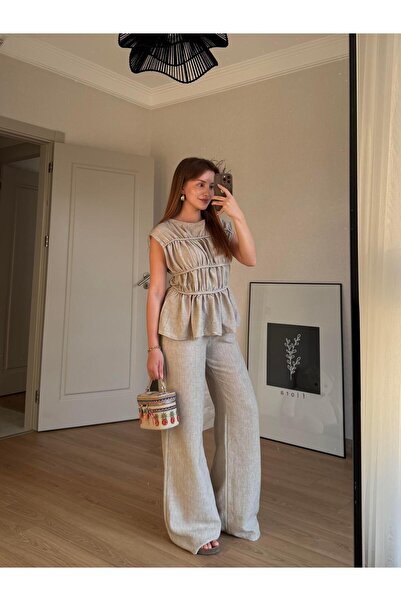 BAŞARAN Mink Linen Fabric Set