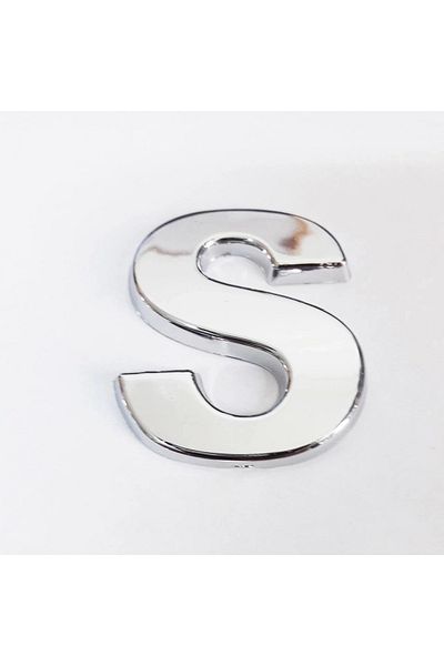 PRATİKOBA Cemax Letter S 3.75 cm Chrome Adhesive