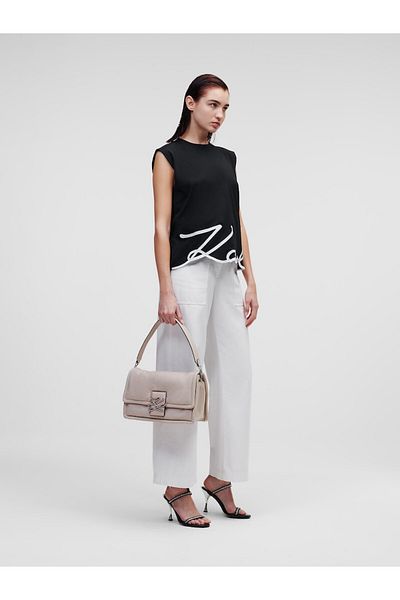 Karl Lagerfeld Tricou Negru Bumbac 100% Logo Print