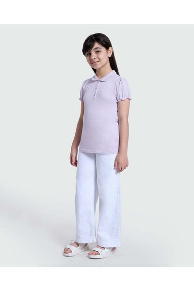 Ovs Polo Shirt In Piquet With Puff Sleeves