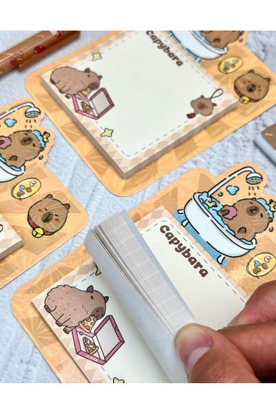 ZeCo Collection Capybara Pattern Foam Dreams Post-It 50 Sheets / Sticky Note / Sticky Note Paper