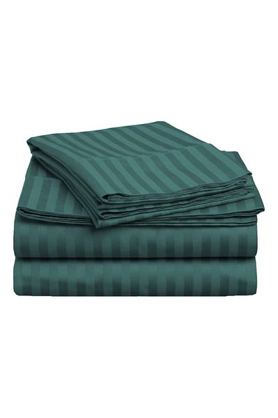 Pucioasa Cotton bed sheet 240x260cm, Petrol green Damask