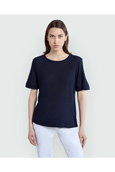 Ovs Navy Blue Lurex Top