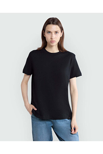 Ovs تي شيرت أساسي بأكمام قصيرة باللون الأسود