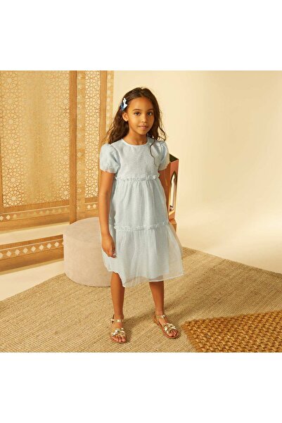 KIABI Ruffled tulle party dress BLUE