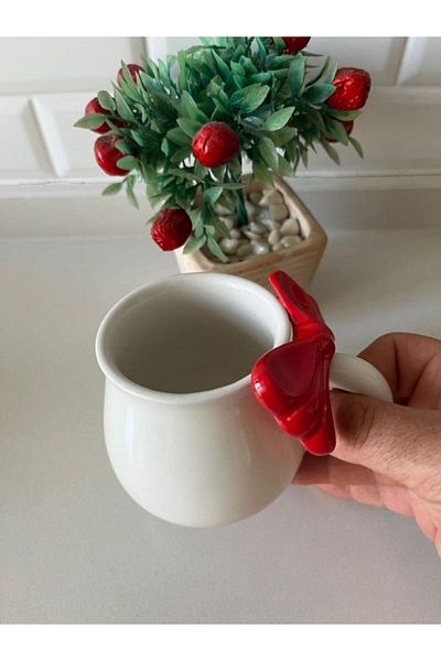 KdrElektronik Porcelain Mug Cup Bow Design Tea Coffee Presentation 1 Piece
