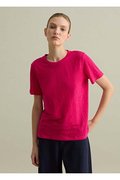 Ovs Linen T-Shirt With Round Neck
