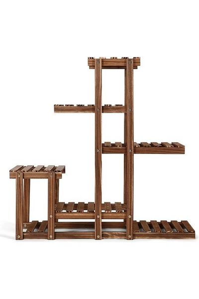 rexa Wooden Plant Rack Stand – Brown – Multi-Tier Display Shelf for Indoor & Outdoor Use