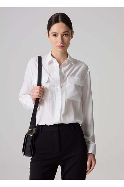 Ovs Contemporary Relaxed-Fit Shirt In Satin