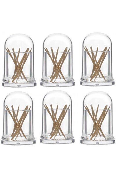 Raki Set 6 suporturi acrilic scobitori cu capac