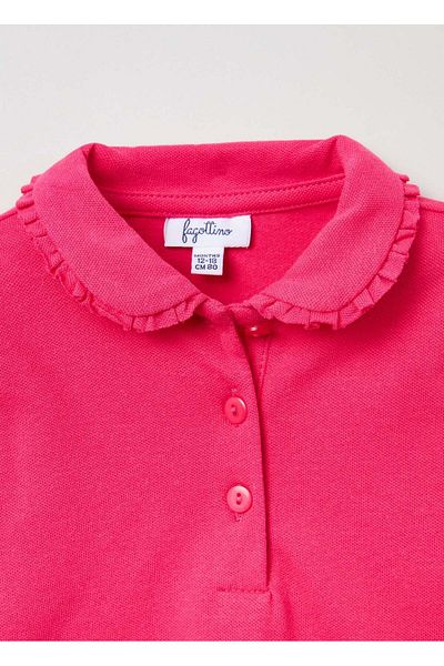 Ovs Kids Girl Pique Polo Shirt With Ruffled Collar