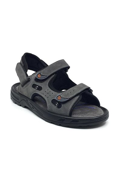 Taşpınar Ayakkabı Coppo 100% Nubuck Leather Orthopedic Summer Comfortable Men's Adjustable Sandals Slippers New Season 40-47