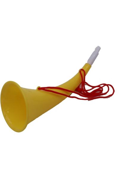 dalimag Set 5 Vuvuzele, Pentru Petreceri, Evenimente, Galben, Varf Alb, 27 cm