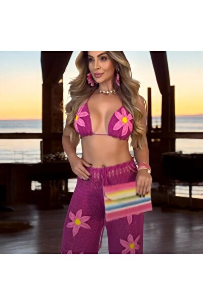 Charme Elegant împletitură dublă tricotată manual