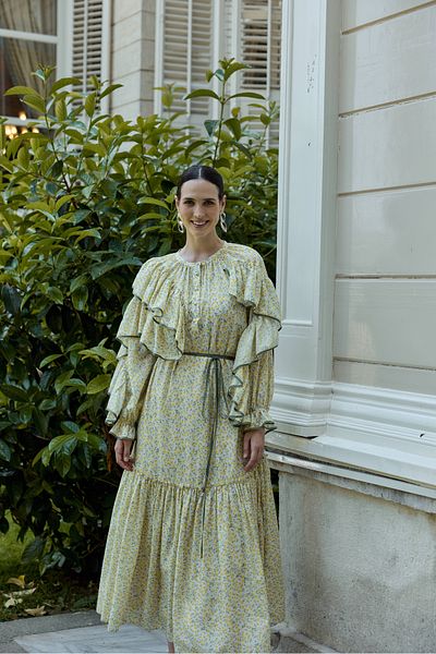 NUR KALAY COLLECTION FLOWER PATTERNED DRESS