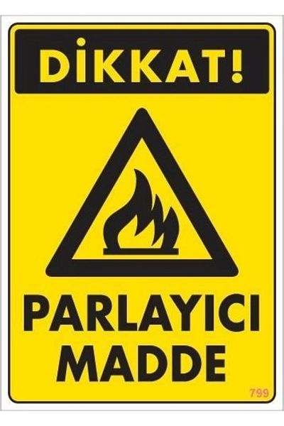 PRATİKOBA Caution Brightening Agent Warning Sign 25x35 CODE:799