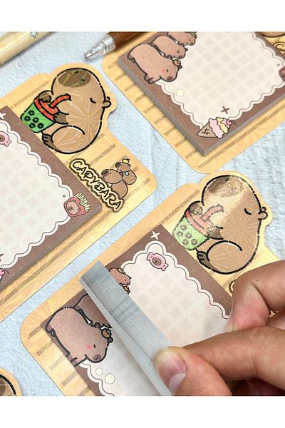 ZeCo Collection Capybara Patterned Sound of Nature Post-It 50 Sheets / Sticky Note / Adhesive Note Paper