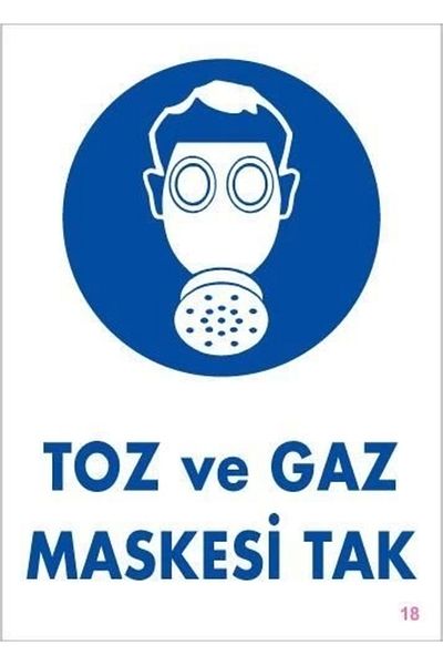 PRATİKOBA Dust and Gas Mask Warning Sign 25X35 Code:18