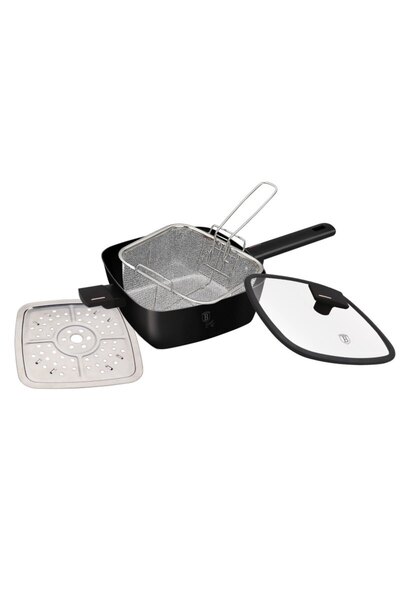 Berlinger Haus Square pan with steamer and basket 24x24x9 cm with titanium su...