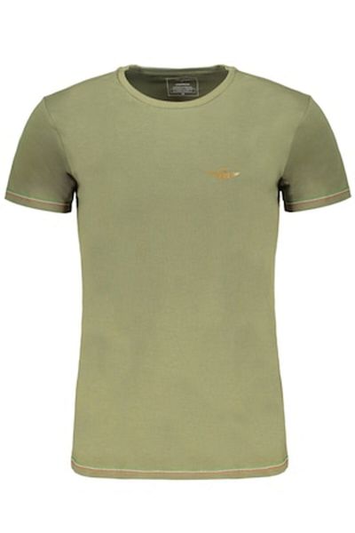 Aeronautica Militare Tricou bărbătesc, AERONAUTICA MILITARE, 95% bumbac, 5% elastan, verde, XL