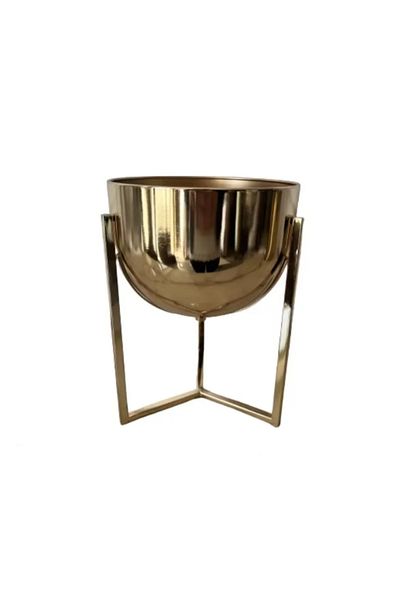 LUXXO Ghiveci decorativ pentru flori, auriu, Revi S, metalic, cu suport detașabil, 15x15x19cm