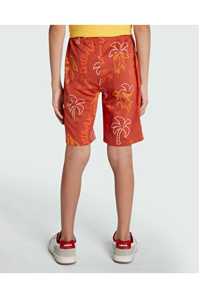 Ovs Boys’ Printed Shorts – Red & Brown Combo