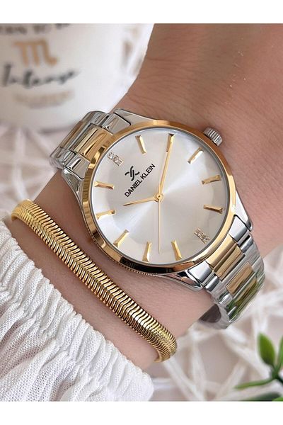 Daniel Klein Steel Cord 3 Atm Water Resistant Special Design Women Wrist Watch+Bracelet Vs.Blkt.0491