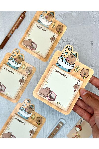 ZeCo Collection Capybara Pattern Foam Dreams Post-It 50 Sheets / Sticky Note / Sticky Note Paper