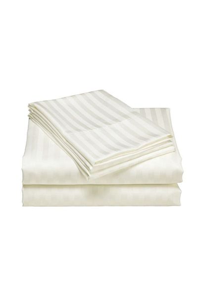 Pucioasa Cotton bed sheet 240x260cm, Cream Damask