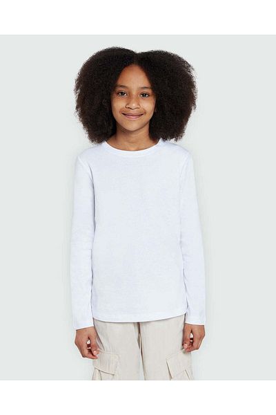 Ovs Long Sleeve White Tee For Girls